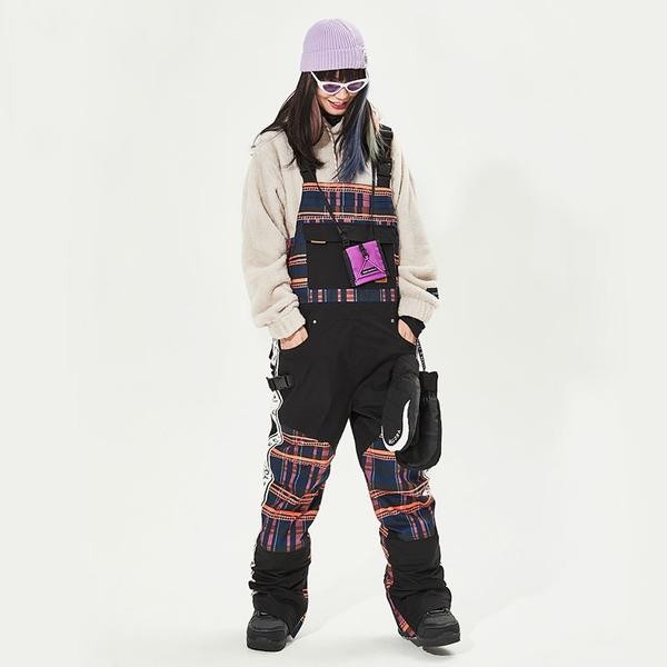 Ski Outlet ● Women's Vector Oxford Vintage Insulated Overalls Bib Snow Pants - Ski Outlet ● Women's Vector Oxford Vintage Insulated Overalls Bib Snow Pants-01-0