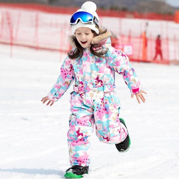 Ski Outlet ● Girls Blue Magic Winter Jumpsuits Waterproof Colorful One Piece Ski Suits - Ski Outlet ● Girls Blue Magic Winter Jumpsuits Waterproof Colorful One Piece Ski Suits-01-6