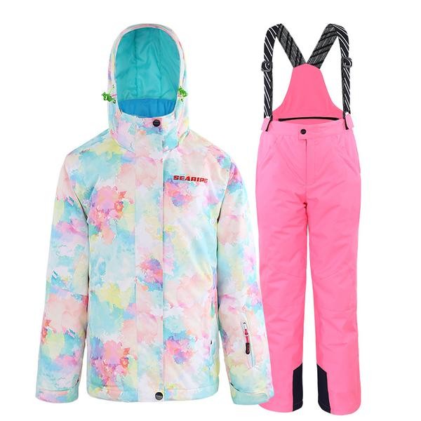 Ski Outlet ● Girls Searipe Color Forest Two Pieces Snowsuit Winter Ski Suits - Ski Outlet ● Girls Searipe Color Forest Two Pieces Snowsuit Winter Ski Suits-01-0