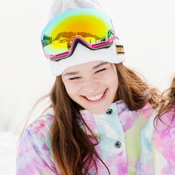Ski Gear ● Women's Blue Magic Full Screen Pink Snow Goggles - Ski Gear ● Women's Blue Magic Full Screen Pink Snow Goggles-01-0