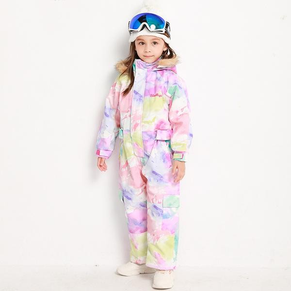Ski Outlet ● Girls Blue Magic Winter Jumpsuits Waterproof Colorful One Piece Ski Suits - Ski Outlet ● Girls Blue Magic Winter Jumpsuits Waterproof Colorful One Piece Ski Suits-01-1