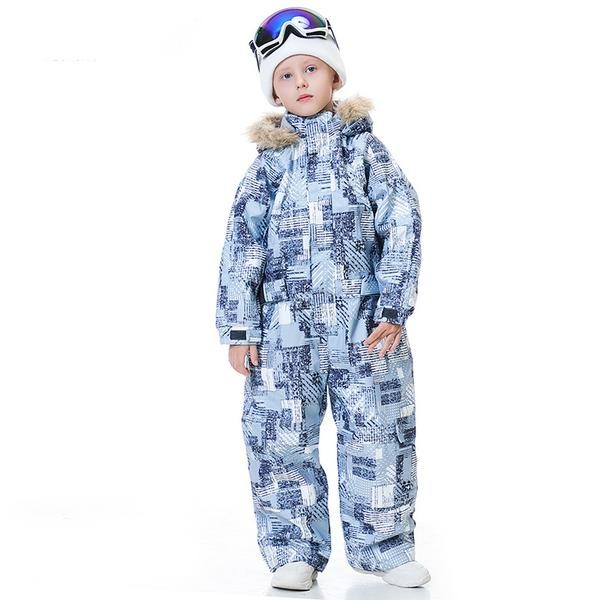 Ski Outlet ● Kid's Blue Magic Waterproof Colorful One Piece Coveralls Ski Suits Winter Jumpsuits - Ski Outlet ● Kid's Blue Magic Waterproof Colorful One Piece Coveralls Ski Suits Winter Jumpsuits-01-8