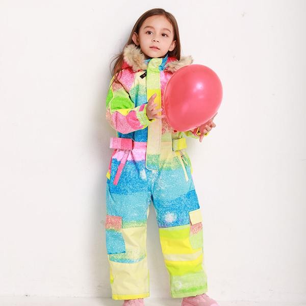 Ski Outlet ● Girls Blue Magic Winter Jumpsuits Waterproof Colorful One Piece Ski Suits - Ski Outlet ● Girls Blue Magic Winter Jumpsuits Waterproof Colorful One Piece Ski Suits-01-0