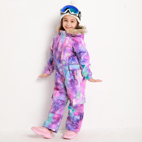 Ski Outlet ● Kid's Blue Magic Waterproof Colorful One Piece Coveralls Ski Suits Winter Jumpsuits - Ski Outlet ● Kid's Blue Magic Waterproof Colorful One Piece Coveralls Ski Suits Winter Jumpsuits-01-0