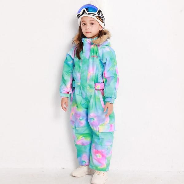 Ski Outlet ● Kid's Blue Magic Waterproof Colorful One Piece Coveralls Ski Suits Winter Jumpsuits - Ski Outlet ● Kid's Blue Magic Waterproof Colorful One Piece Coveralls Ski Suits Winter Jumpsuits-01-4