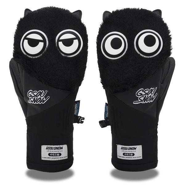 Ski Gear ● Men's Gsou Snow Mascot Furry Snowboard Gloves Winter Mittens - Ski Gear ● Men's Gsou Snow Mascot Furry Snowboard Gloves Winter Mittens-01-0