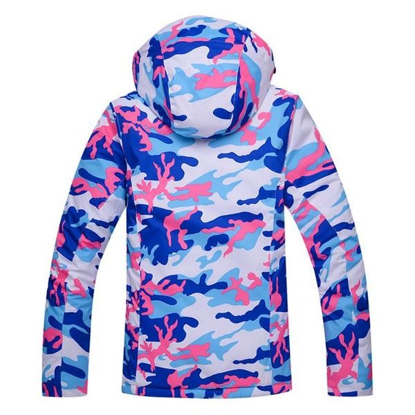 Ski Outlet ● Women's Snowy Owl Stylish Camo Blue Colorful Print Ski Jacket - Ski Outlet ● Women's Snowy Owl Stylish Camo Blue Colorful Print Ski Jacket-01-1