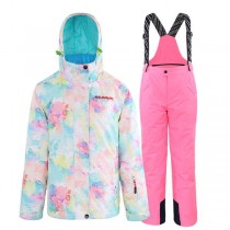 Ski Outlet ● Girls Searipe Color Forest Two Pieces Snowsuit Winter Ski Suits-20