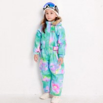 Ski Outlet ● Girls Blue Magic Waterproof Colorful One Piece Coveralls Ski Suits Winter Jumpsuits-20