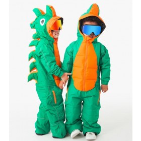 Ski Outlet ● Kids Northfeel Unisex Cute Dragon Insulated One Piece Snowsuit