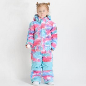 Ski Outlet ● Girls Unisex Waterproof Colorful Winter Cuty Ski Suit One Piece Snowsuits