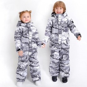 Ski Outlet ● Kids Unisex Waterproof Colorful Winter Outdoor Ski Suit One Piece Snowsuits For Boy & Girl