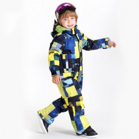 Ski Outlet ● Boy Unisex Waterproof Colorful Winter Outdoor Ski Suit One Piece Snowsuits For Boy & Girl