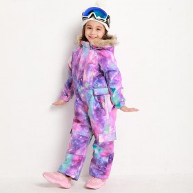 Ski Outlet ● Kid's Blue Magic Waterproof Colorful One Piece Coveralls Ski Suits Winter Jumpsuits