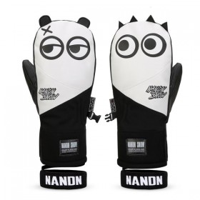 Clearance Sale ● Women's Nandn Full Leather Snow Mascot Snowboard Gloves Winter Mittens