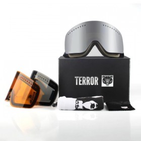 Clearance Sale ● Unisex Terror Frameless Snowboard Goggles / 2 Spare Lenses