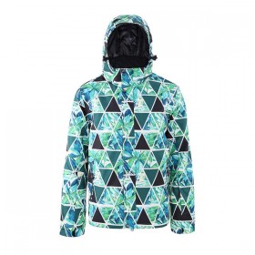 Ski Outlet ● Men's Searipe Art Deco Print Waterproof Skiwear Jacket