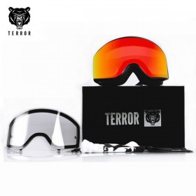 Clearance Sale ● Unisex Terror Frame Snowboard Goggles / 1 Spare Lens