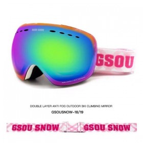 Ski Gear ● Pink Unisex Gsou Snow Full Screen Goggles