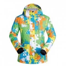Clearance Sale ● Women's Mutu Snow Puzzle Pattern Insulated Snowboard Jacket