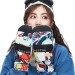 Clearance Sale ● Women's Vector Vintage Ski Poster Print Snowboard Mittens - 0